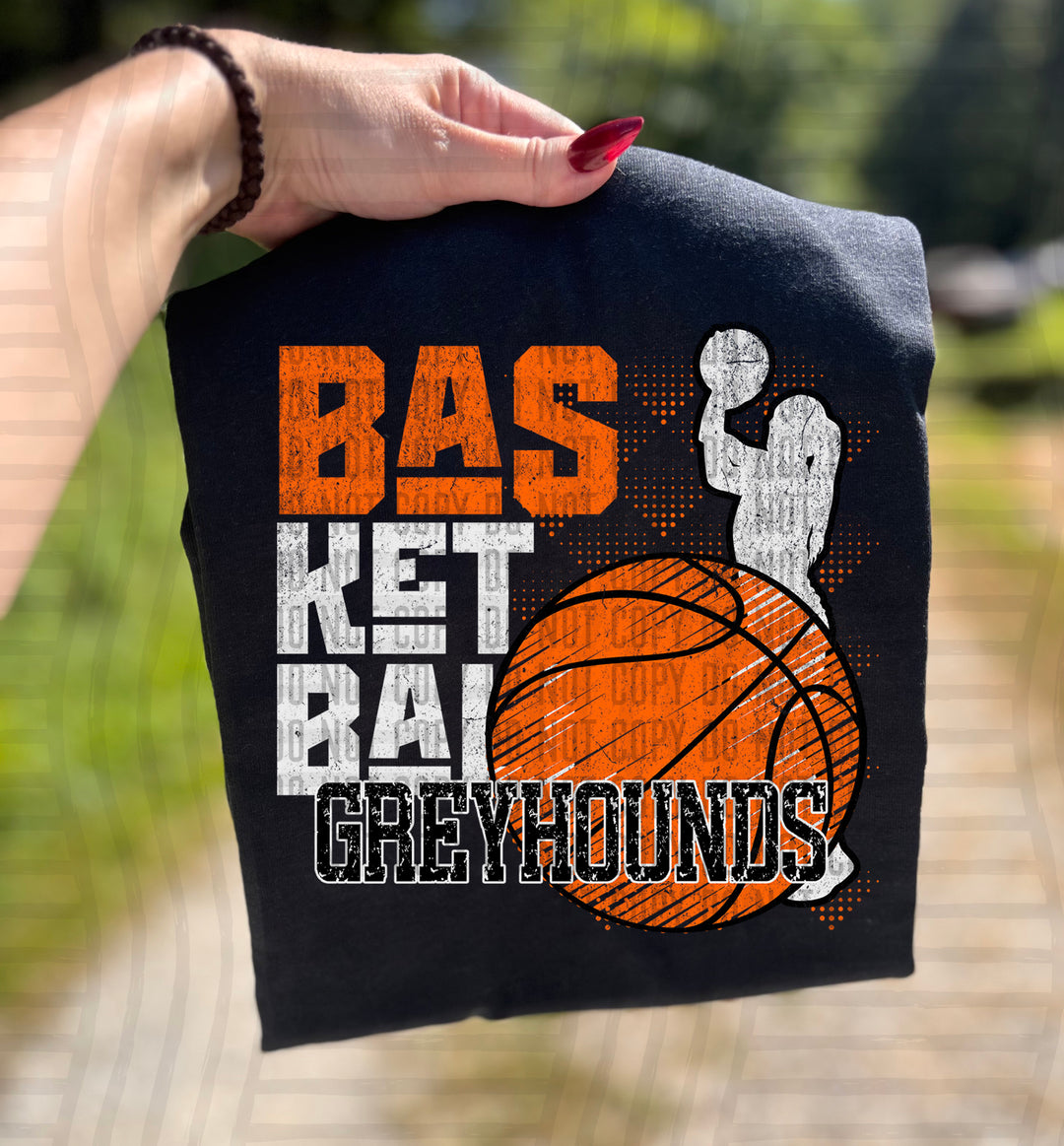 Girls Basketball Grunge DTF Print