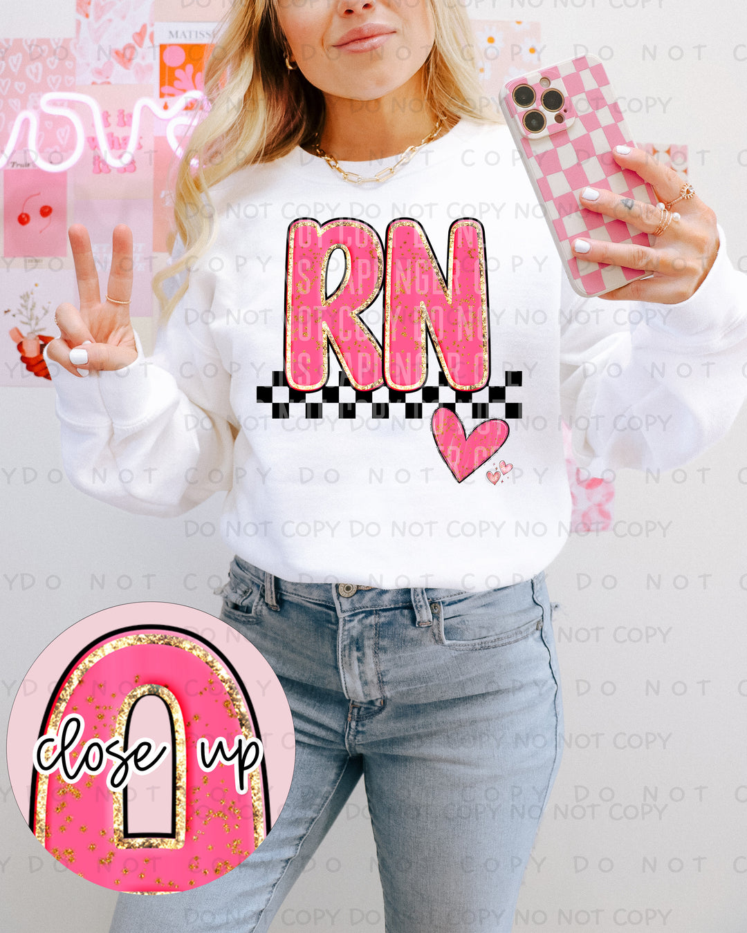 Sweet Pink Names DTF Print