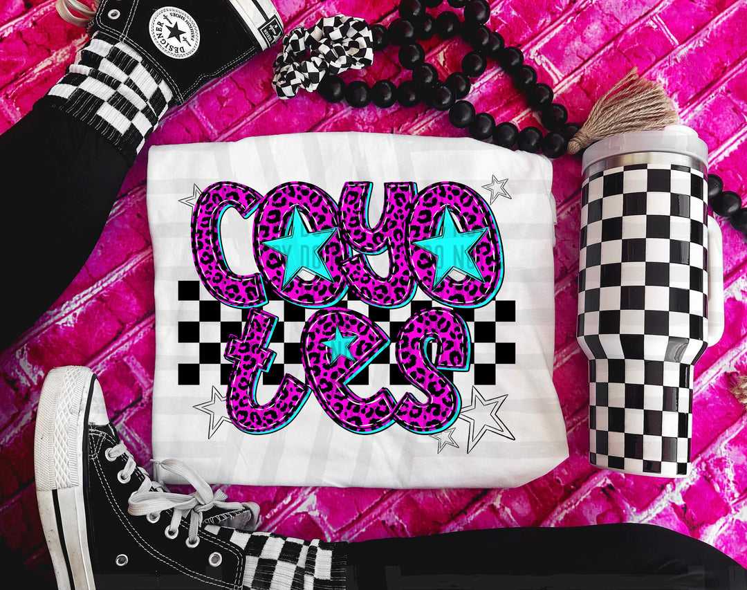 Pink Neon Leopard DTF Print