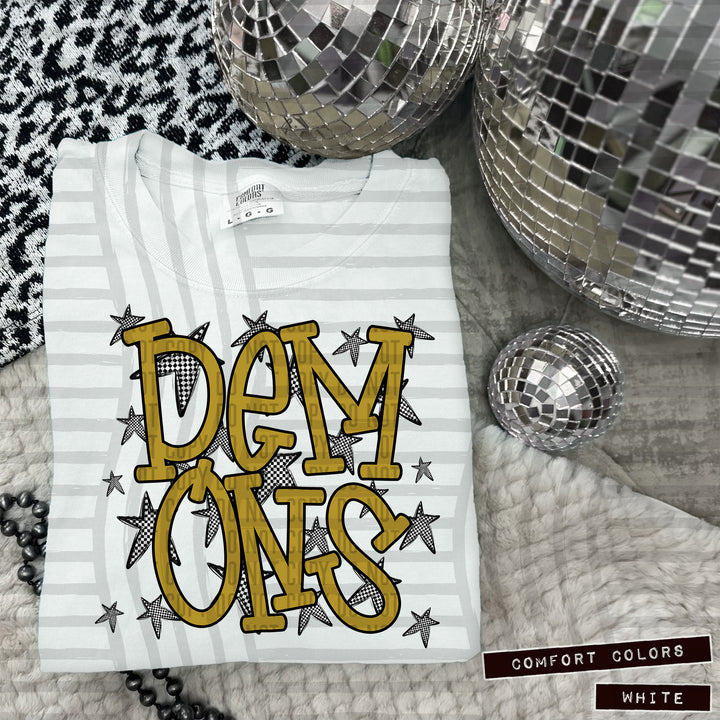 Gold Staggered DTF Print