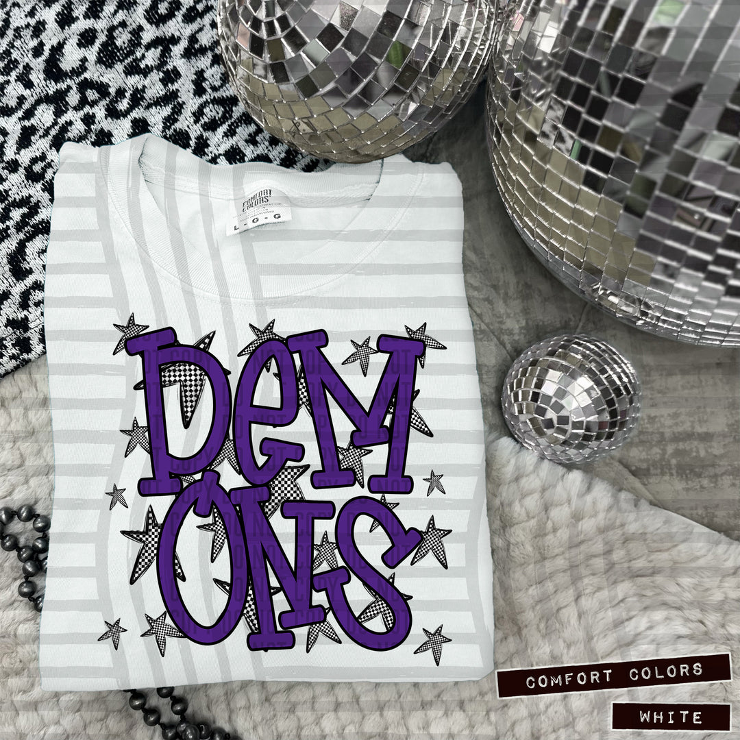 Purple Staggered DTF Print