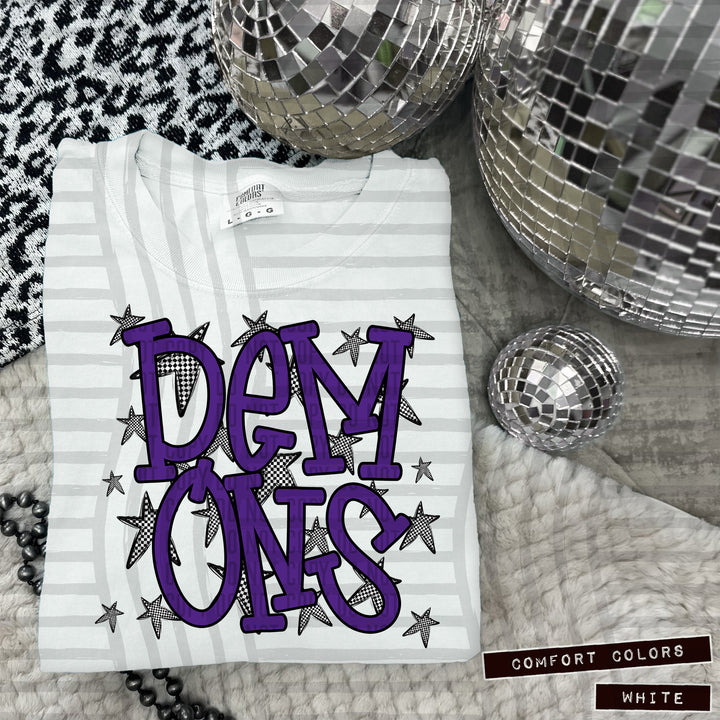 Purple Staggered DTF Print