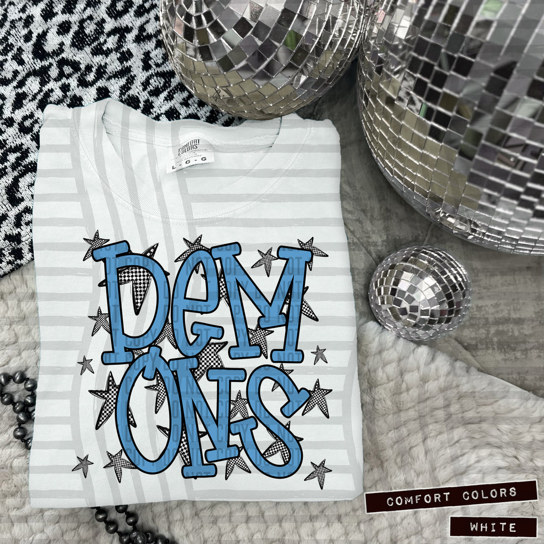 Columbia Blue Staggered DTF Print