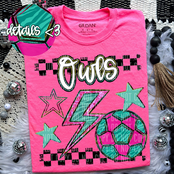 Rainbow Soccer Bolts DTF Print