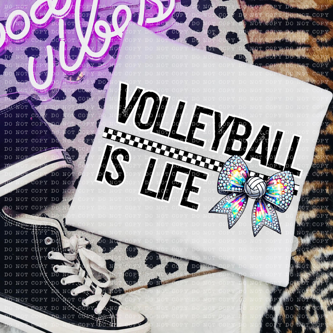 Sports is Life Rhinestone Bows DTF Print