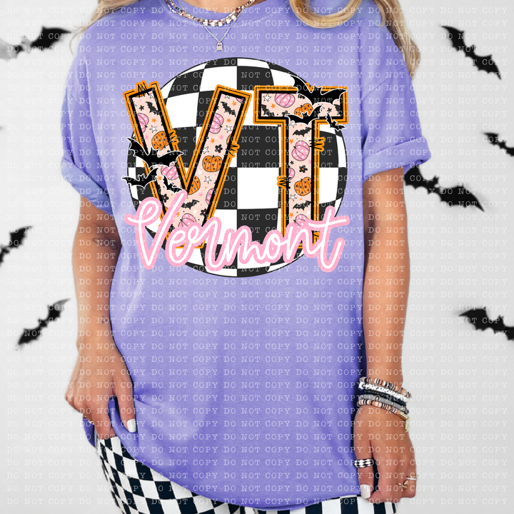 Pumpkin Batty States DTF Print