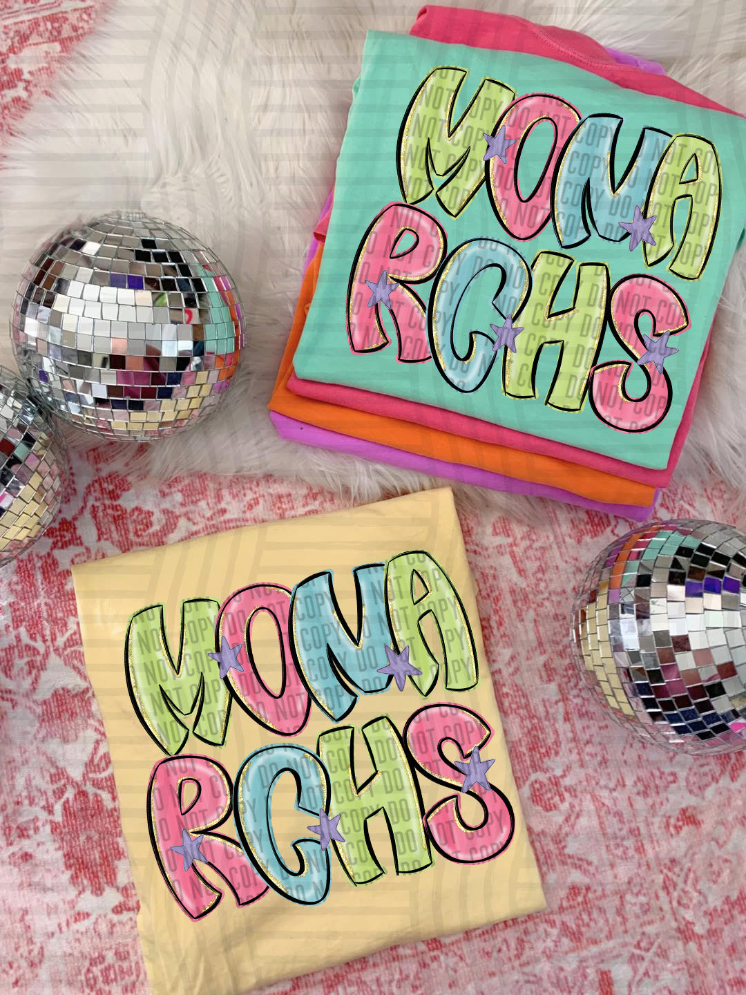 Glittery & Preppy Mascots DTF Print