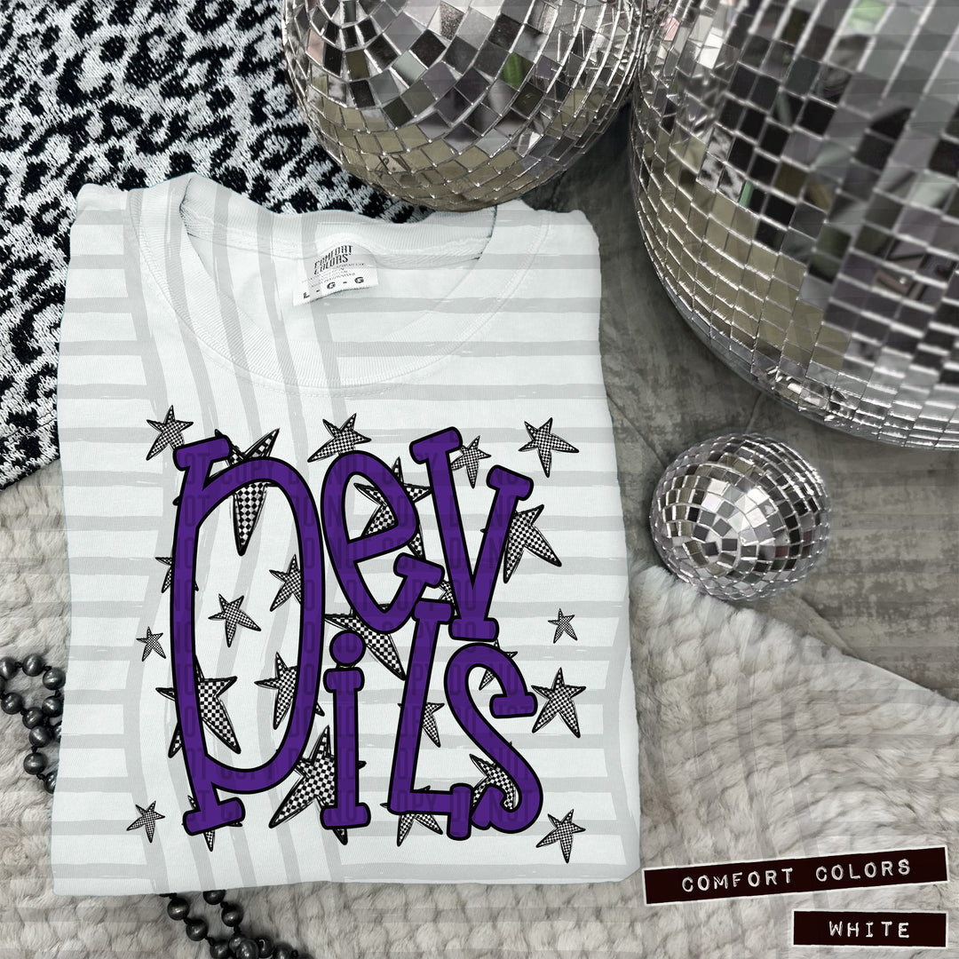 Purple Staggered DTF Print