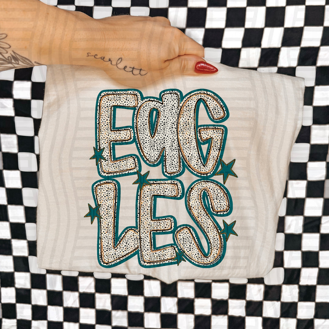 Teal Dotty DTF Print