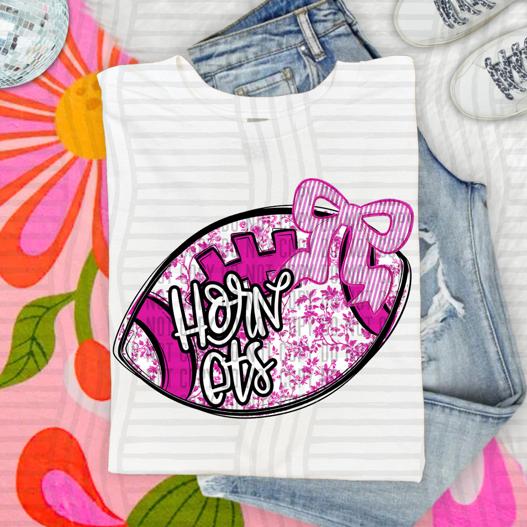 Pink Toile Football DTF Print