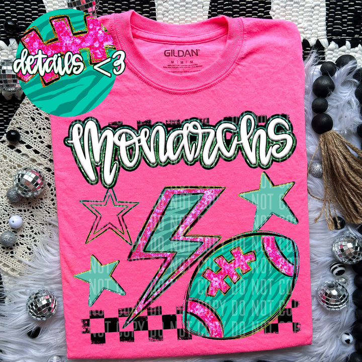 Rainbow Football Bolts DTF Print