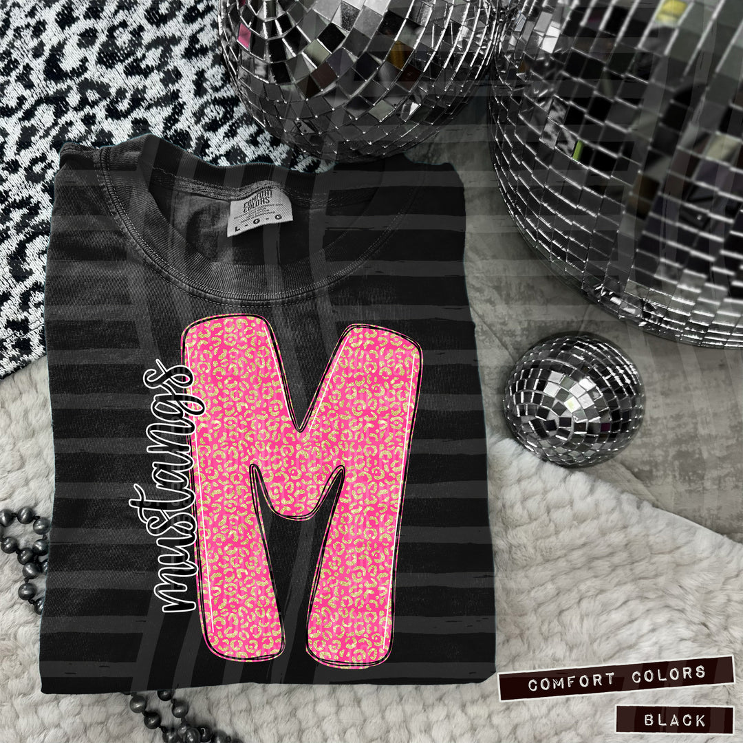 Pink Leopard Initial DTF Print