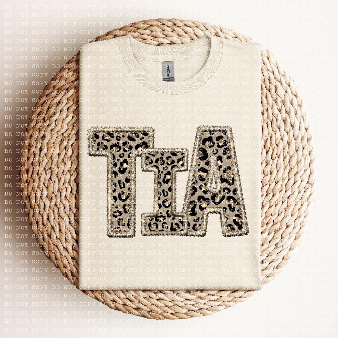 Tia Leopard Faux Embroidery DTF Print