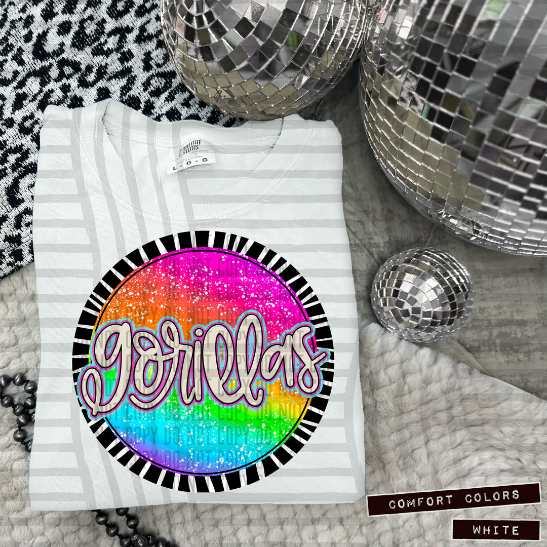 Rainbow Splatter Rounds DTF Print