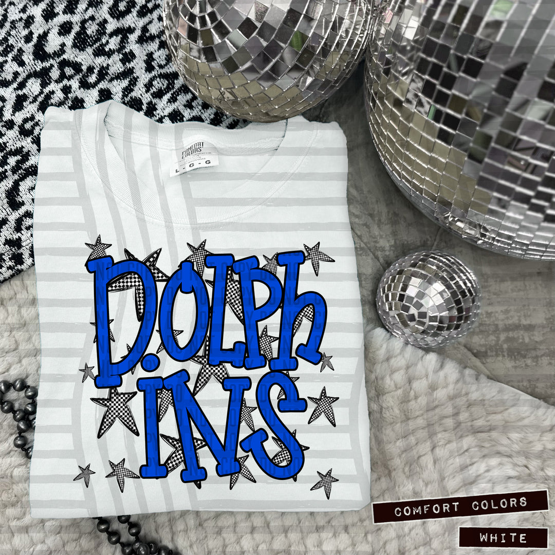 Blue Staggered DTF Print