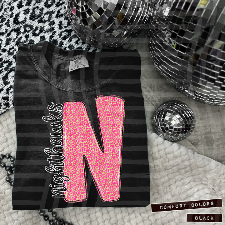 Pink Leopard Initial DTF Print