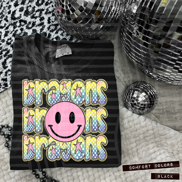 Pink Smiley Triple Stack DTF Print