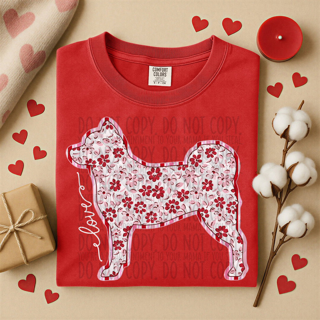 Valentine Dogs DTF Print