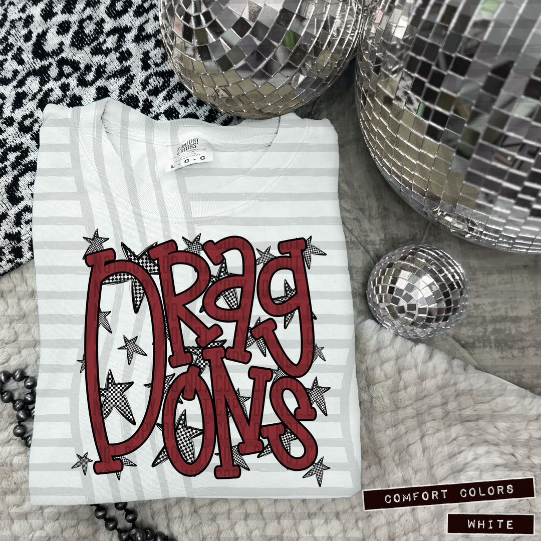 Crimson Staggered DTF Print