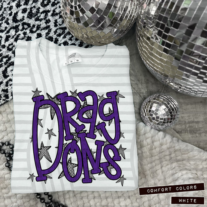 Purple Staggered DTF Print