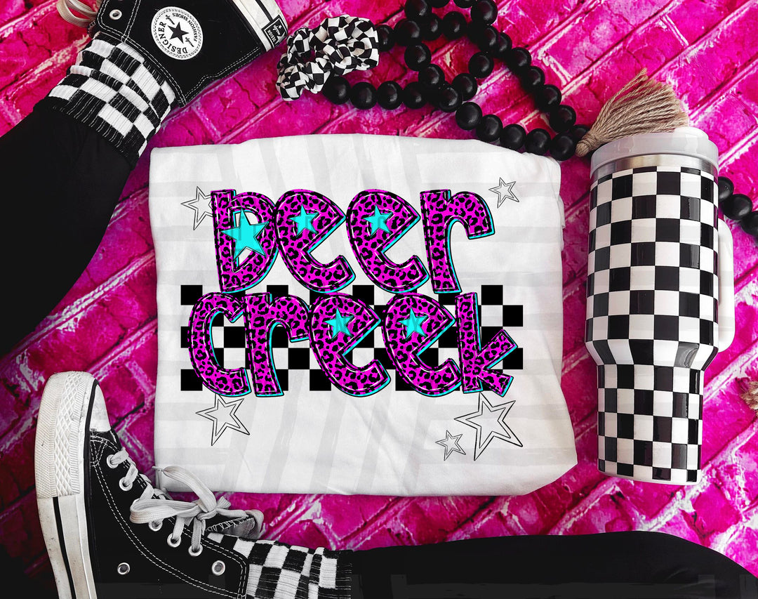 Pink Neon Leopard DTF Print