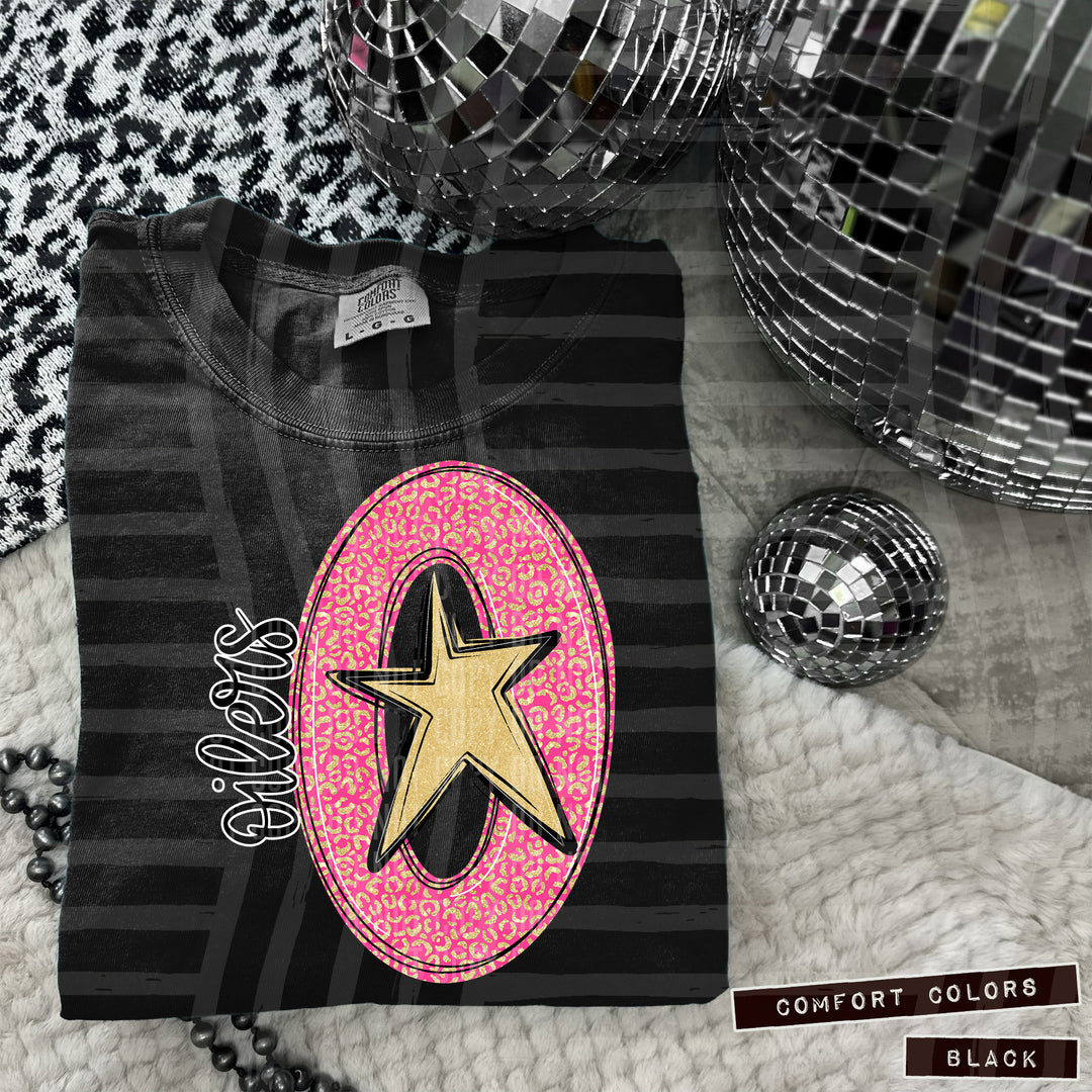 Pink Leopard Initial DTF Print