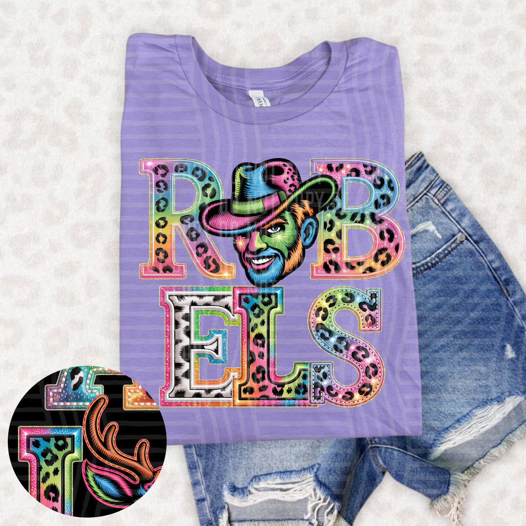 Rainbow Mascot Heads Stacked DTF Print