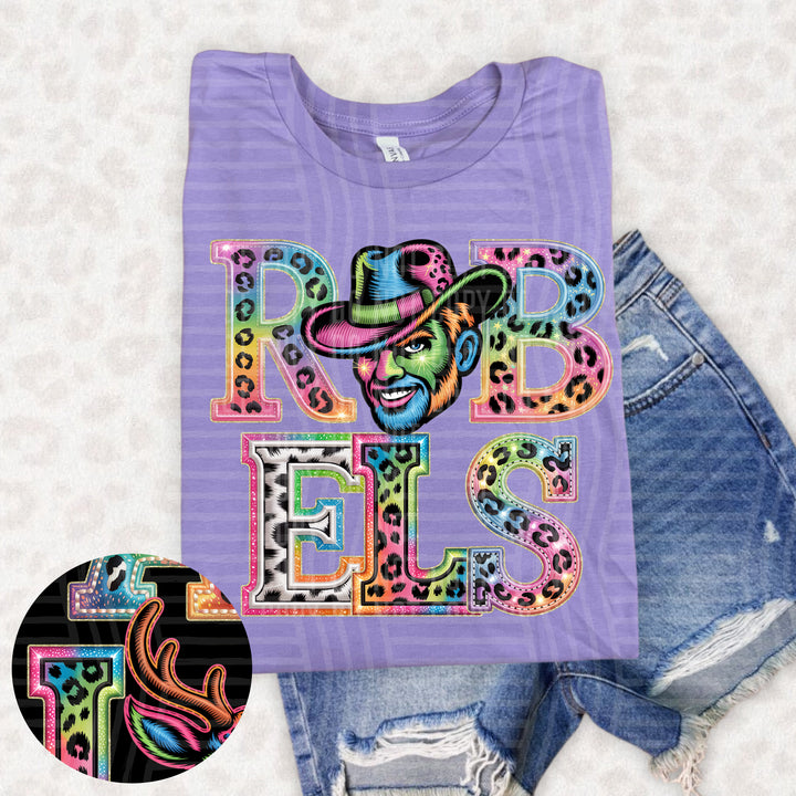 Rainbow Mascot Heads Stacked DTF Print