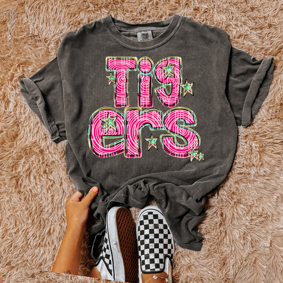 Pink Swirls DTF Print
