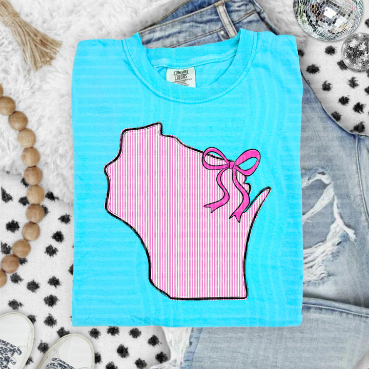 Seersucker States With Bow DTF Print