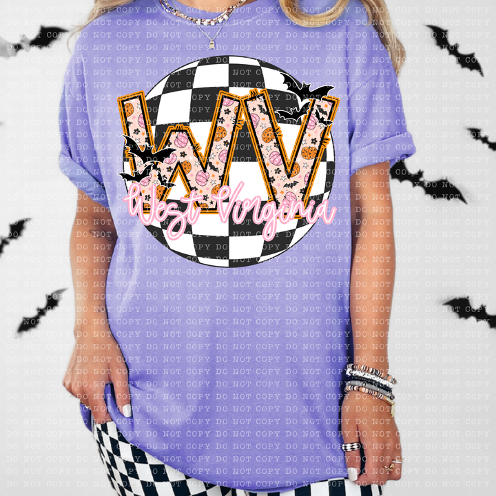 Pumpkin Batty States DTF Print