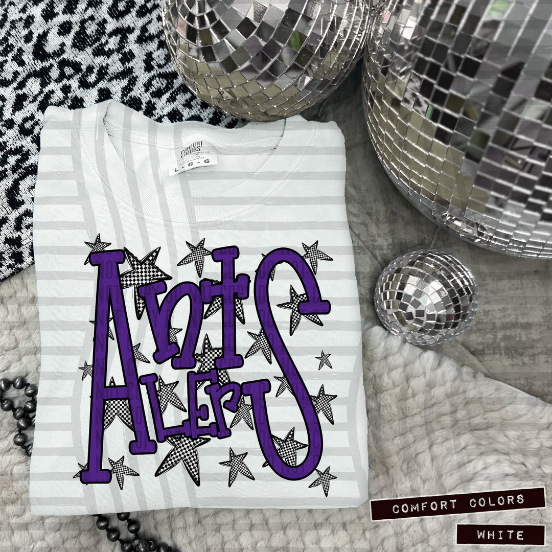 Purple Staggered DTF Print