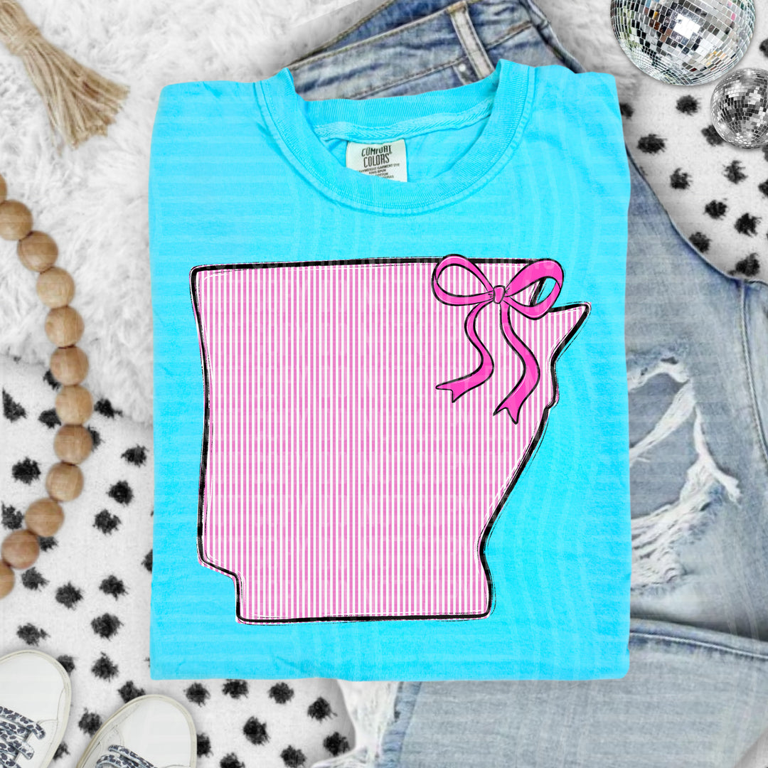 Seersucker States With Bow DTF Print