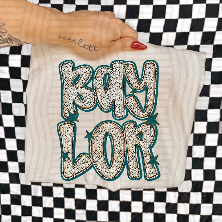 Teal Dotty DTF Print