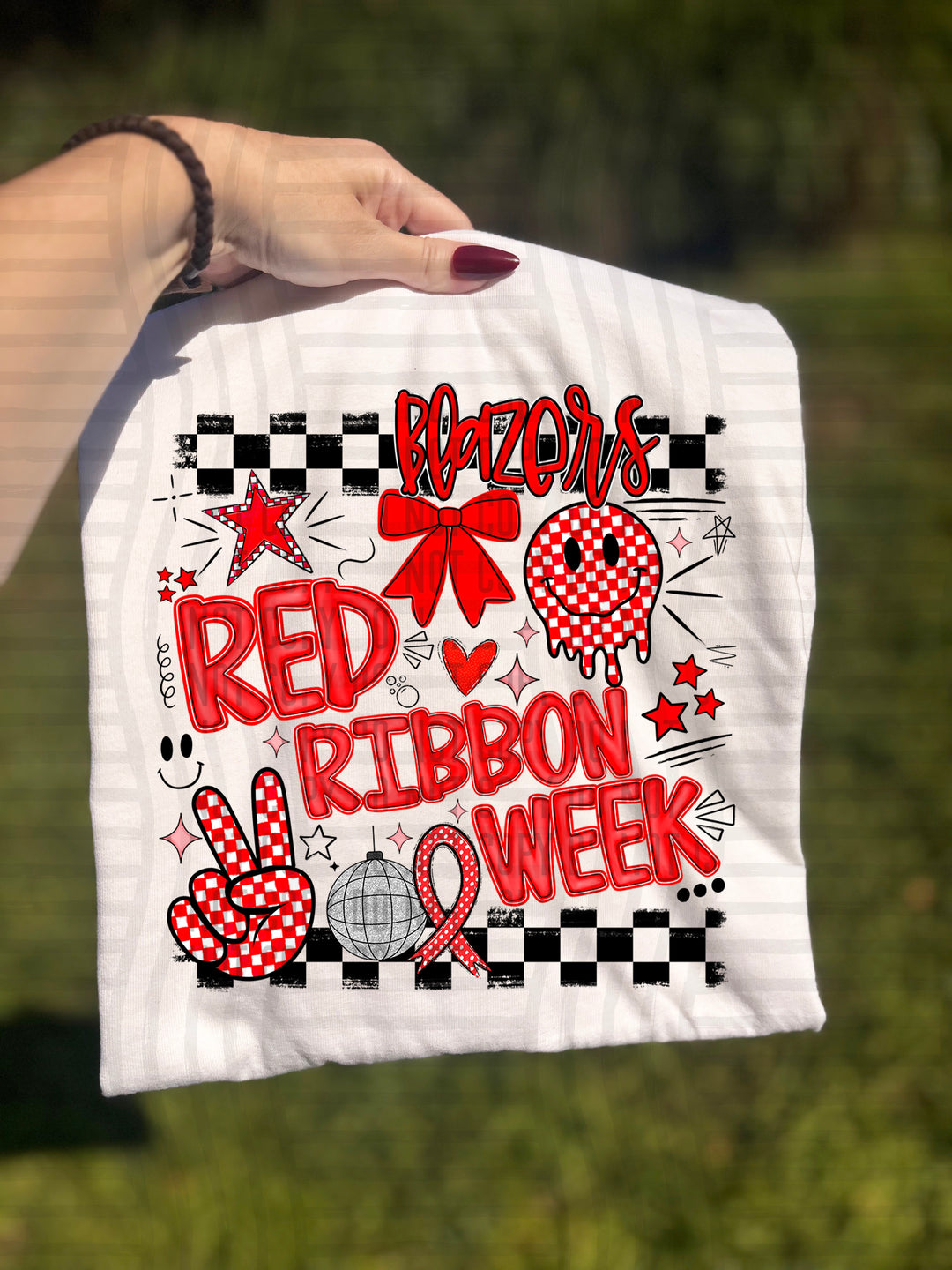 Red Ribbon DTF Print