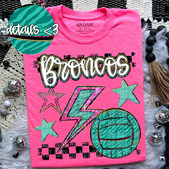 Rainbow Volleyball Bolts DTF Print