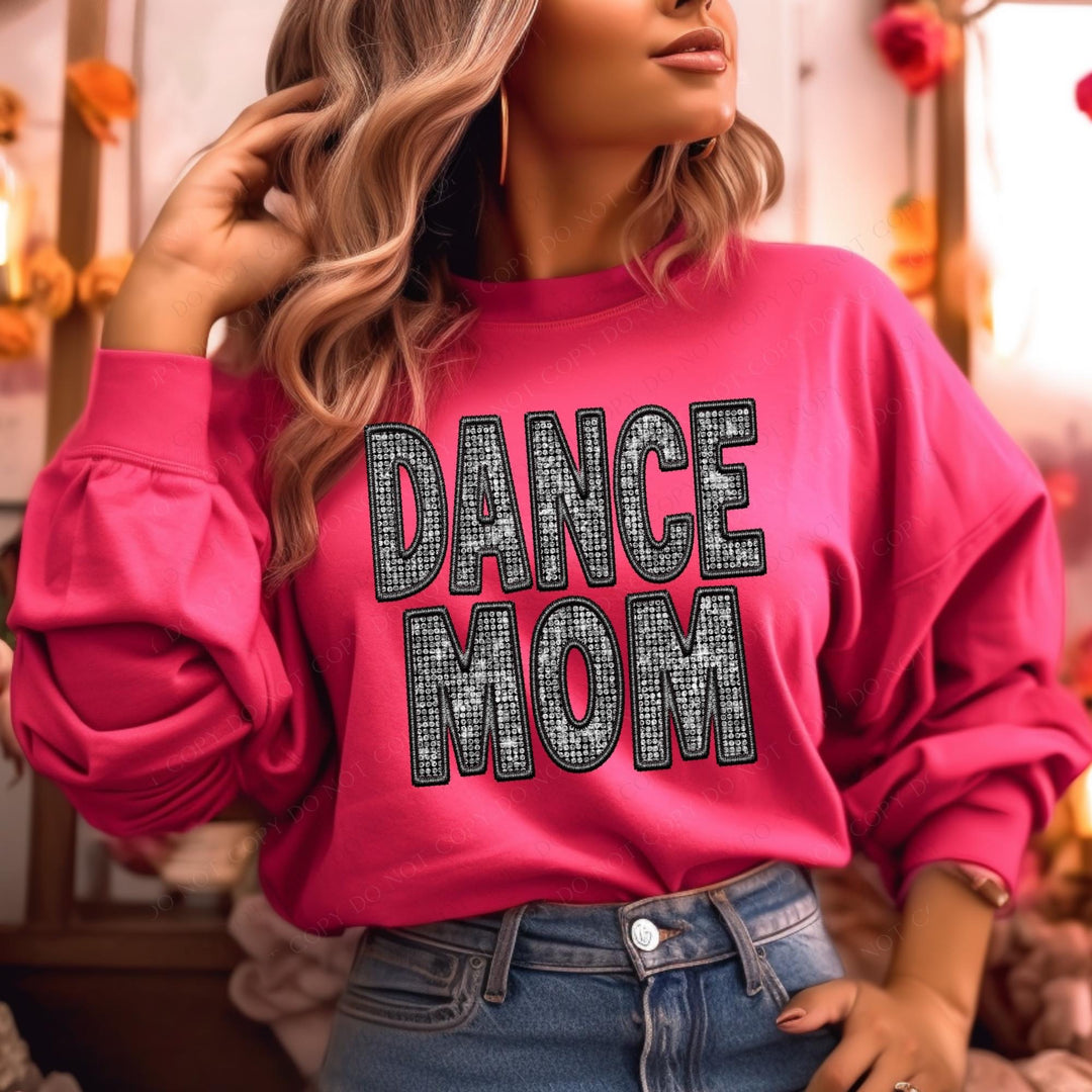 Faux Glitter/Embroidery Dance Mom DTF Print