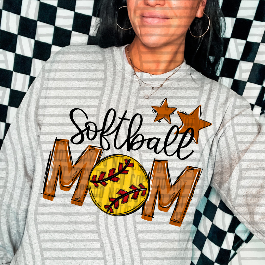 Sports Mom Softball DTF Print