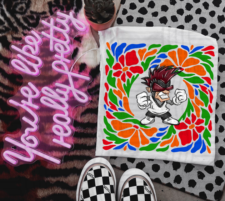 Retro Floral Mascot Heads DTF Print