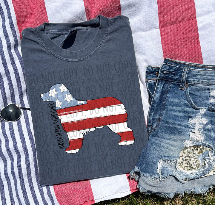 Patriotic Dog Designs Black Text DTF Print