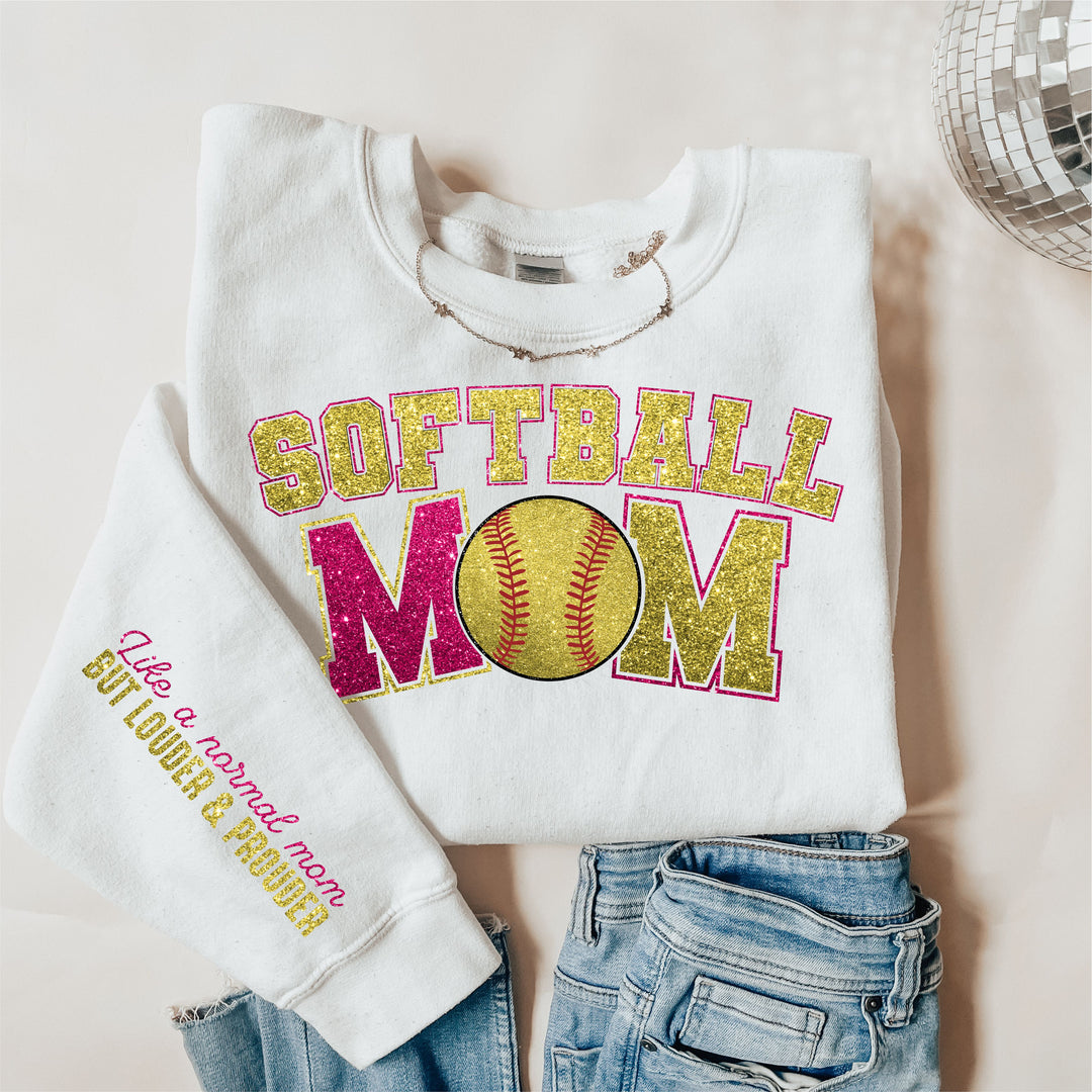 Softball Mom Faux Glitter Set DTF Print