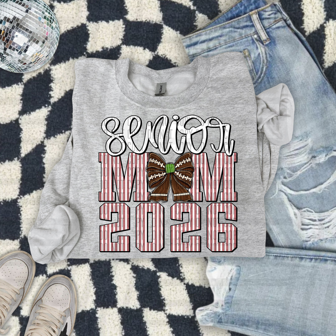 Senior Mom Football Seersucker DTF Print