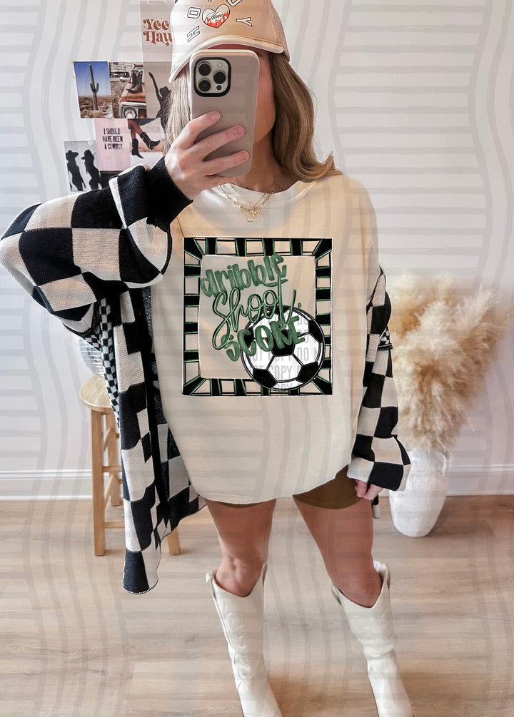 Dribble Shoot Score Soccer DTF Print