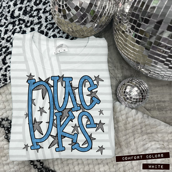 Columbia Blue Staggered DTF Print