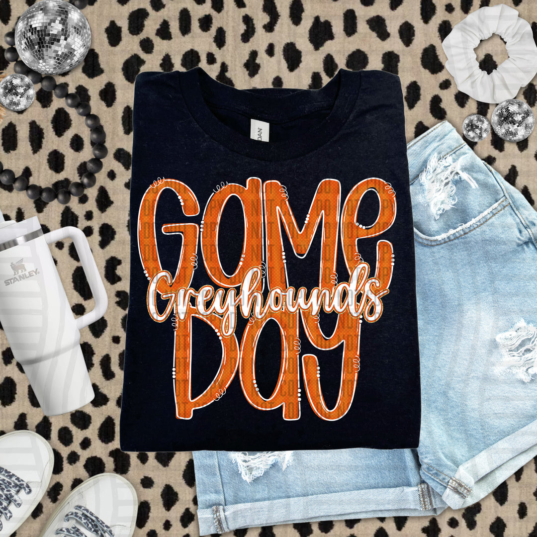 Doodle Gameday Burnt Orange DTF Print