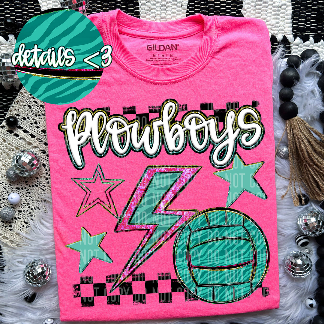 Rainbow Volleyball Bolts DTF Print