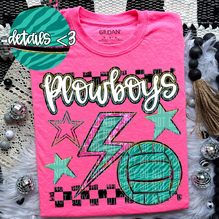 Rainbow Volleyball Bolts DTF Print