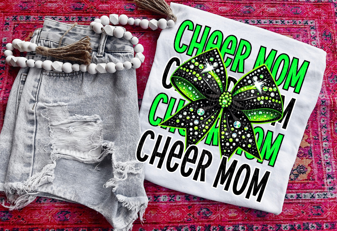 Cheer Mom with Bow DTF Print