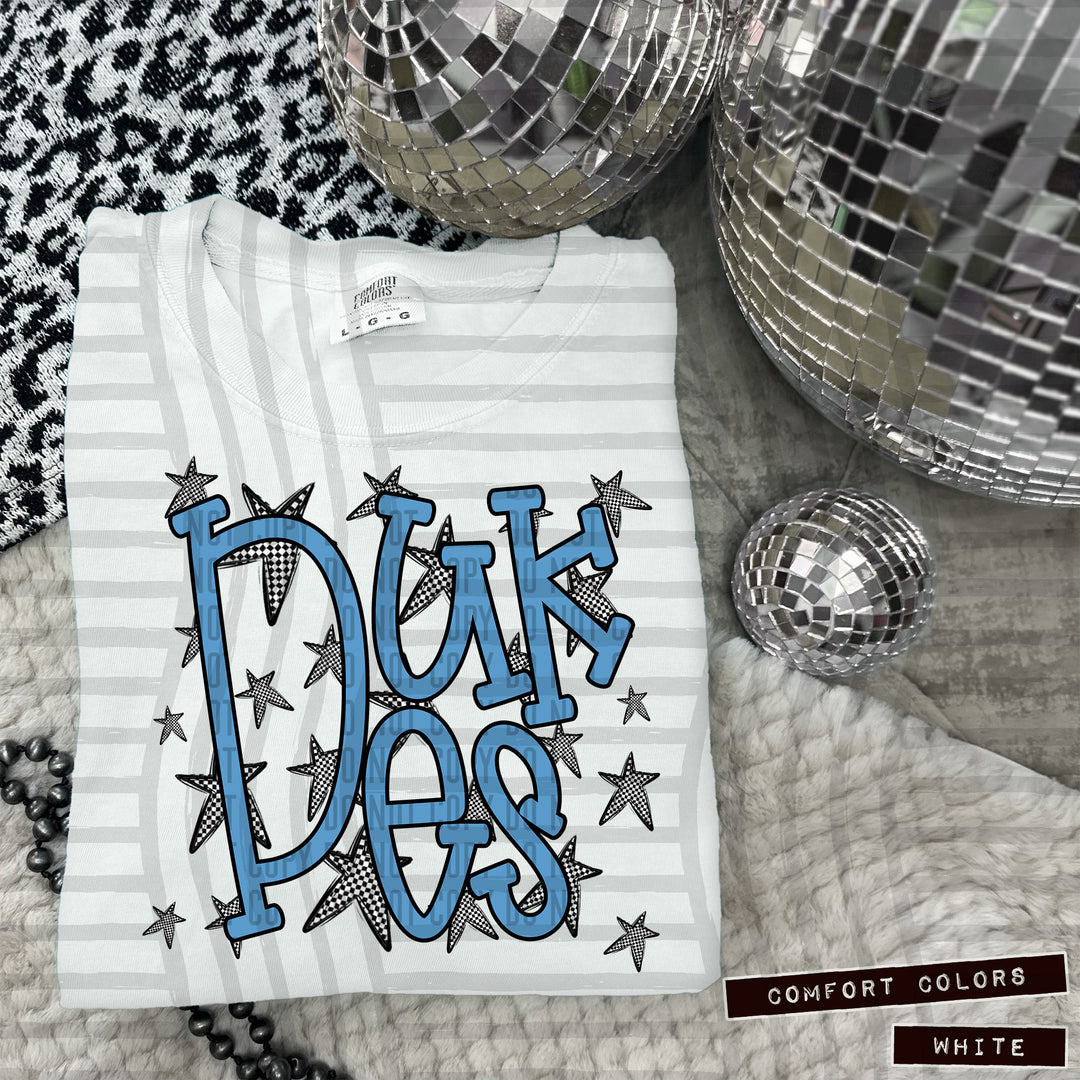 Columbia Blue Staggered DTF Print