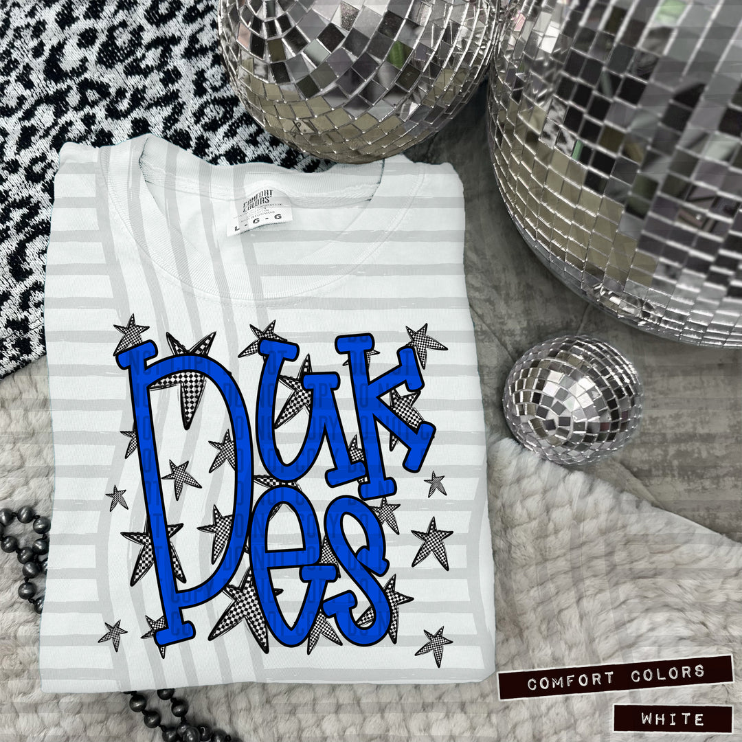 Blue Staggered DTF Print